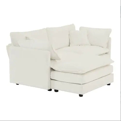 Chenille Two-Seater Sofa With 1 Footrest