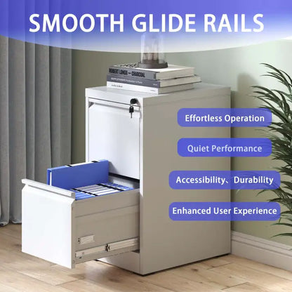 2 Drawer Metal Vertical File Cabinet With Lock