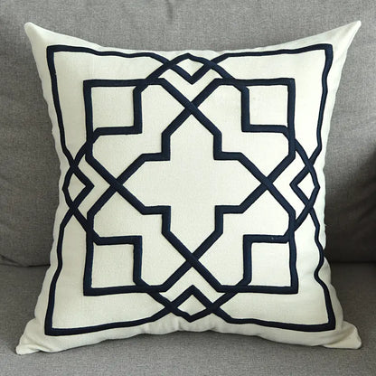 Chic Geometric Linen Pillow Cover