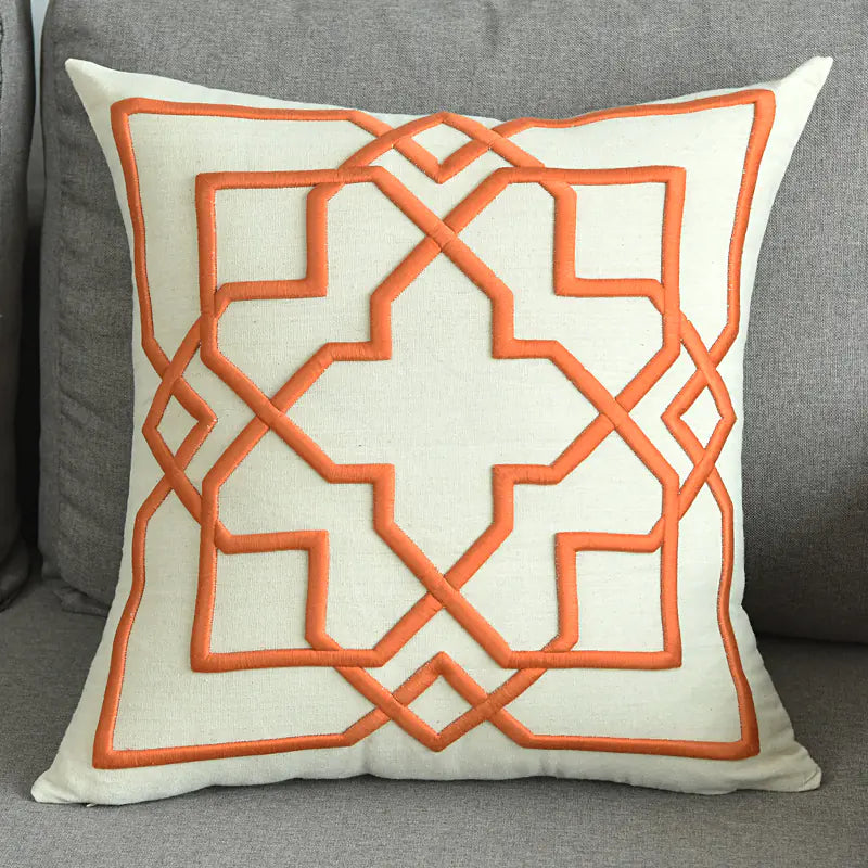Chic Geometric Linen Pillow Cover