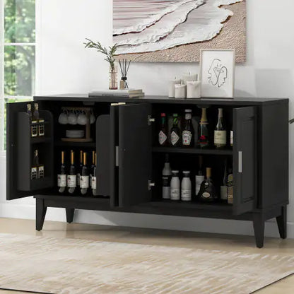 4 Door Sideboard Storage Cabinet With Gantry