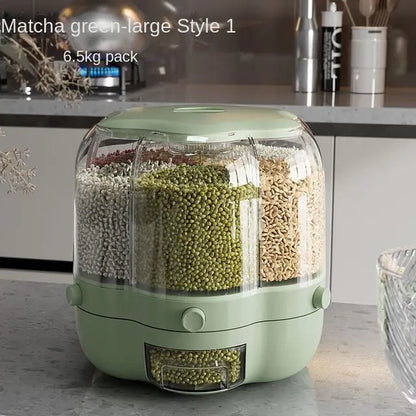 Large 360° Rotating Food Storage Container for Kitchen