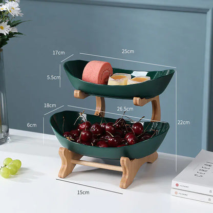 Elegant Multi-Tiered Fruit and Snack Stand
