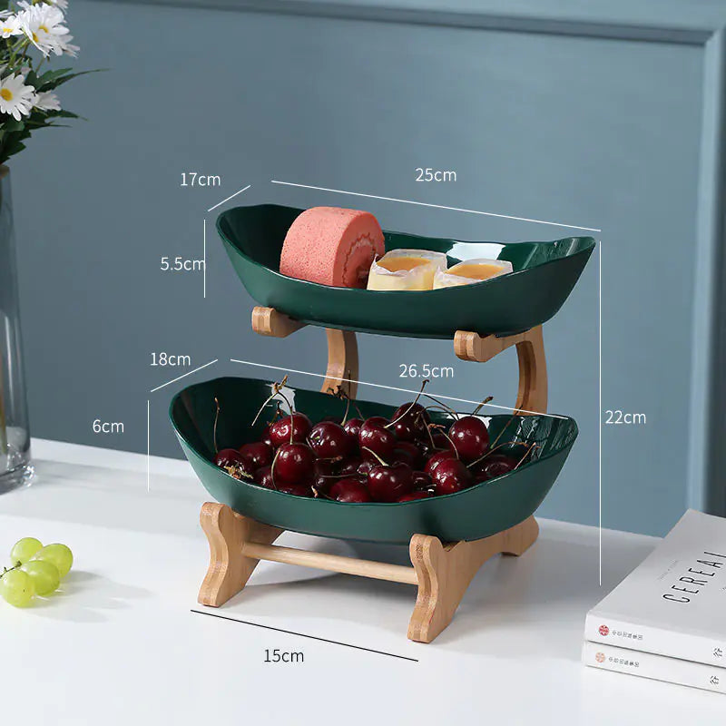 Elegant Multi-Tiered Fruit and Snack Stand