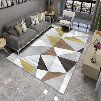 Velvet Geometric Pattern Living Room Rug