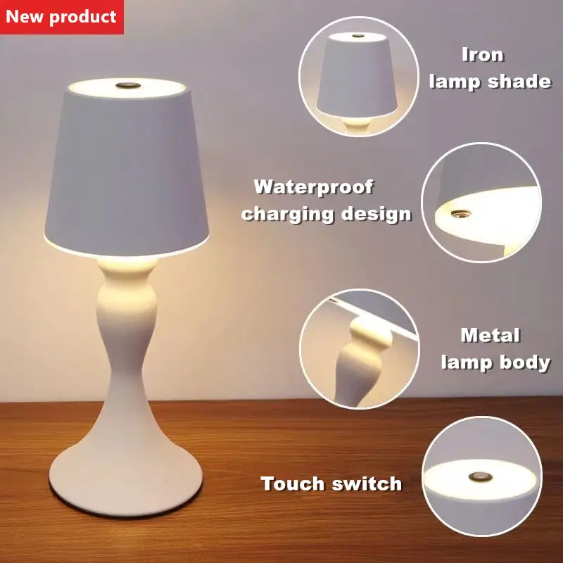 Elegant Rhinestone USB Bedside Lamp