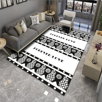 Velvet Geometric Pattern Living Room Rug