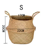 Seagrass Wicker Hanging Basket for Flowers and Storage