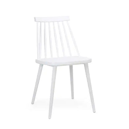 Farmhouse Spindle Back Dining Chairs, Set Of 2, White