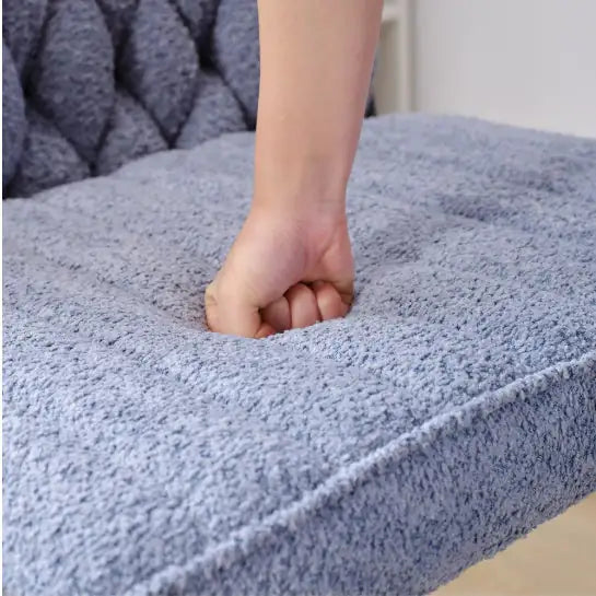 Blue Armless Stationary Desk Chair