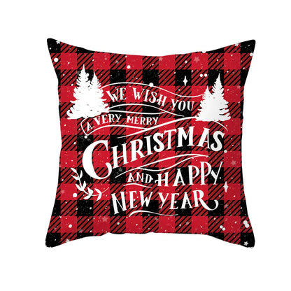 Holiday Plaid Peachskin Pillow Cover