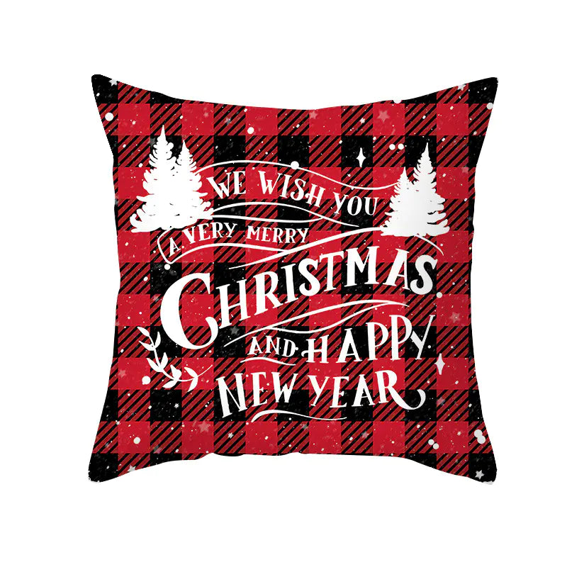 Holiday Plaid Peachskin Pillow Cover