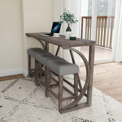 Bar Table Set With Power Socket