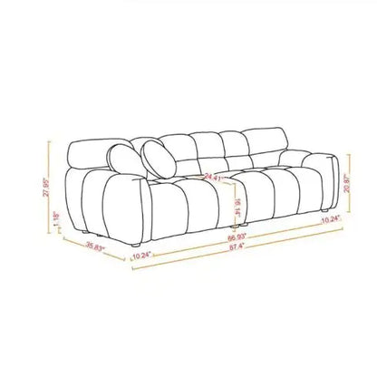 Marshmallow Sofa, 3 Seater, Black BOUCLE