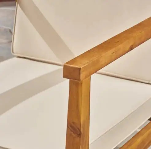 Outdoor 4-Seater Acacia Wood Chat Set With Coffee Table