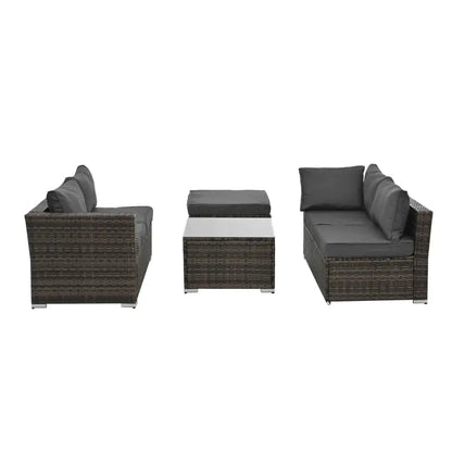 Patio Outdoor Furniture, 4 Set Wicker With Tempered Glass