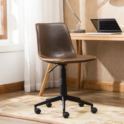 Cesena Antique Brown Faux Leather Swivel Chair