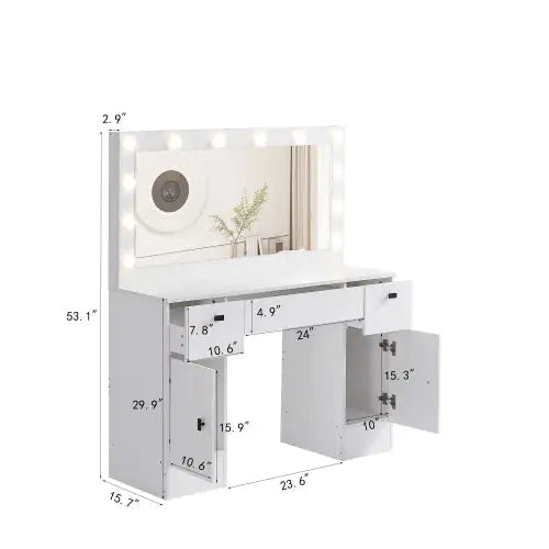 Dresser With Illuminated Mirror, 3 Colors