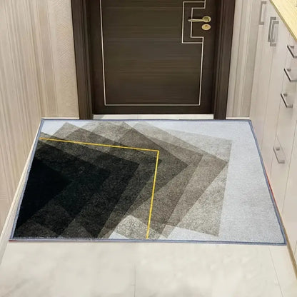 Geometric Abstract Velvet Fabric Rug with TPR Backing