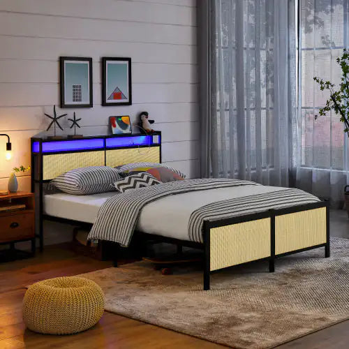 Iron Bed Frame, Metal Bed Frame, Wrought Iron Bed Frame, Iron Platform Bed Frame