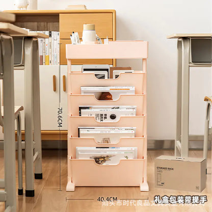 Mobile Plastic Desk Edge Bookshelf and Organizer