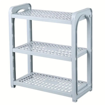 Three-Layer Adjustable Bathroom Cosmetic Storage Rack
