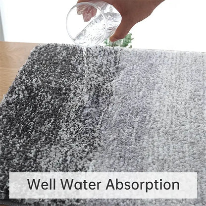 Luxury Microfiber Bath Rug Mat - Soft, Non-Slip, Grey