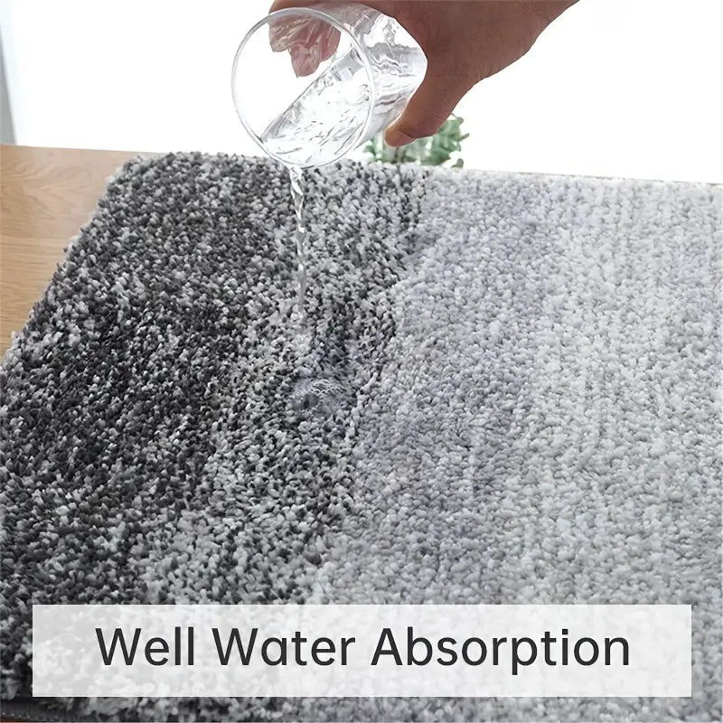Luxury Microfiber Bath Rug Mat - Soft, Non-Slip, Grey