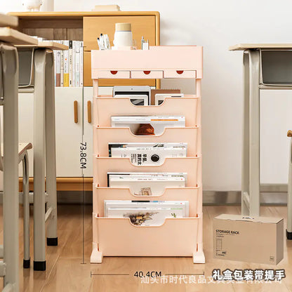 Mobile Plastic Desk Edge Bookshelf and Organizer