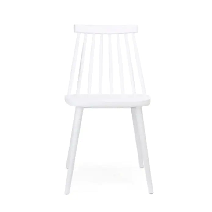 Farmhouse Spindle Back Dining Chairs, Set Of 2, White