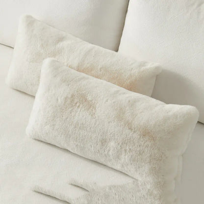 Double-Sided Rabbit Hair Waist Sofa Pillow