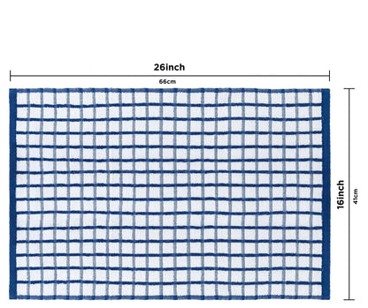 Premium Dish Towels with Hanging Loop 8 Pack 16x26in Blue