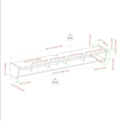 Modern Wall-Mounted Floating TV Stand Coastal Oak