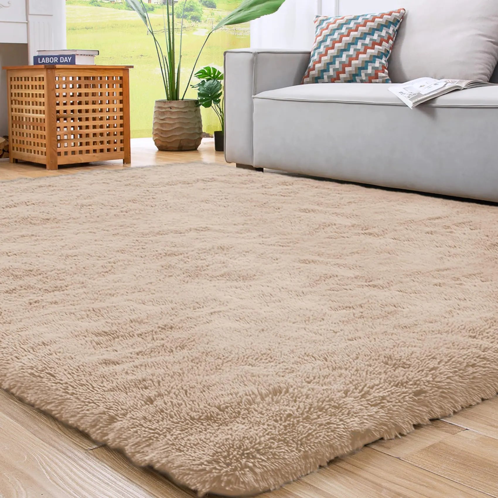 ROCYJULIN 8x10 Rug , Non-Slip Fluffy