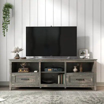 70 Inch Length TV Stand, With 2 Drawers