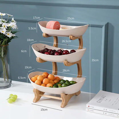 Elegant Multi-Tiered Fruit and Snack Stand