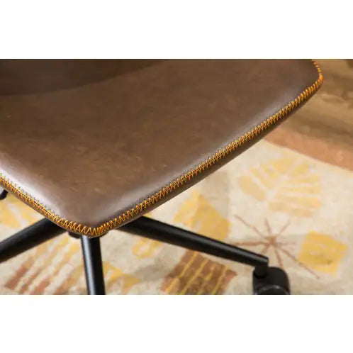 Cesena Antique Brown Faux Leather Swivel Chair