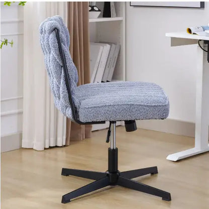 Blue Armless Stationary Desk Chair