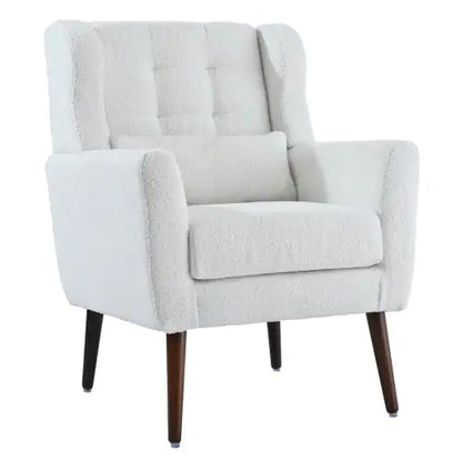 Modern Upholstered Chairs, Teddy Fabric White