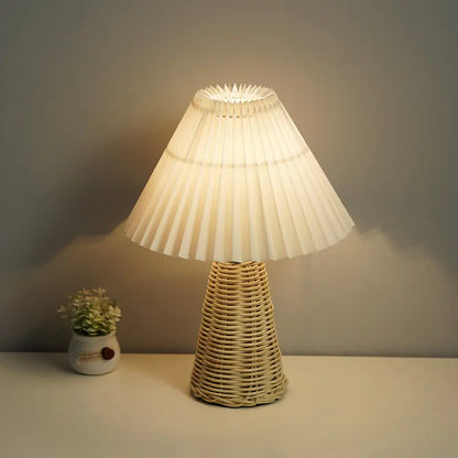 Scandinavian Pleated Bedroom Lamp with LED