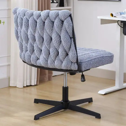 Blue Armless Stationary Desk Chair