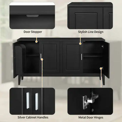 4 Door Sideboard Storage Cabinet With Gantry