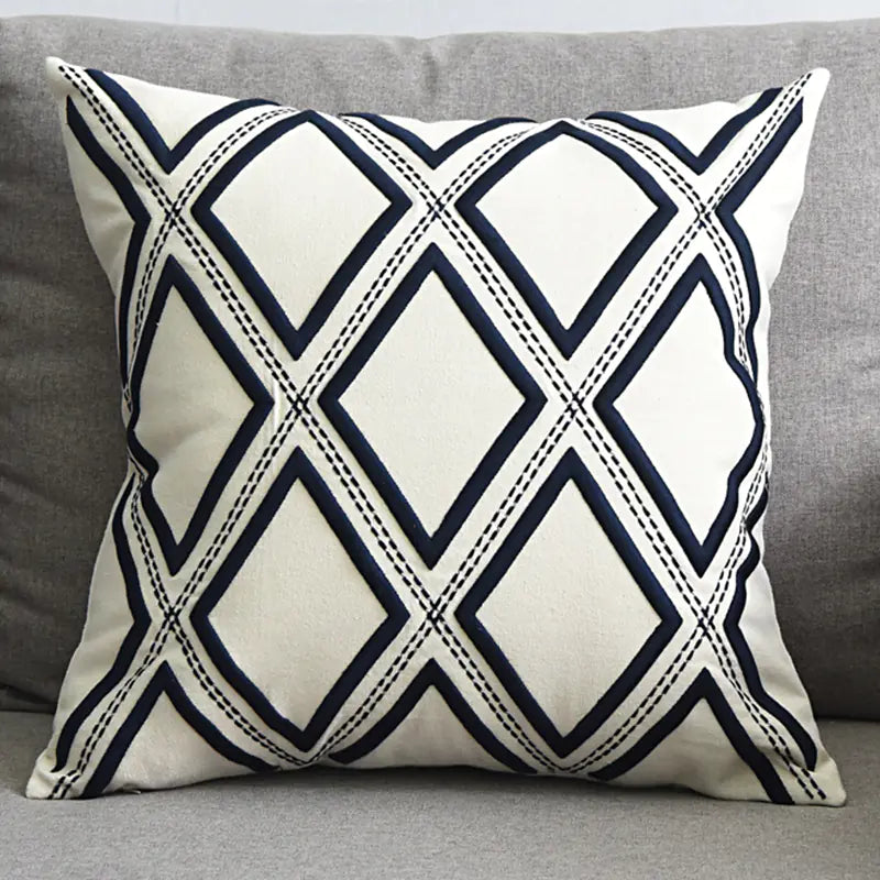 Chic Geometric Linen Pillow Cover