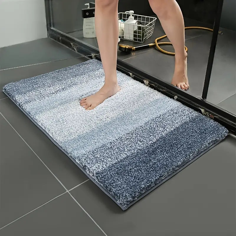 Luxury Microfiber Bath Rug Mat - Soft, Non-Slip, Grey