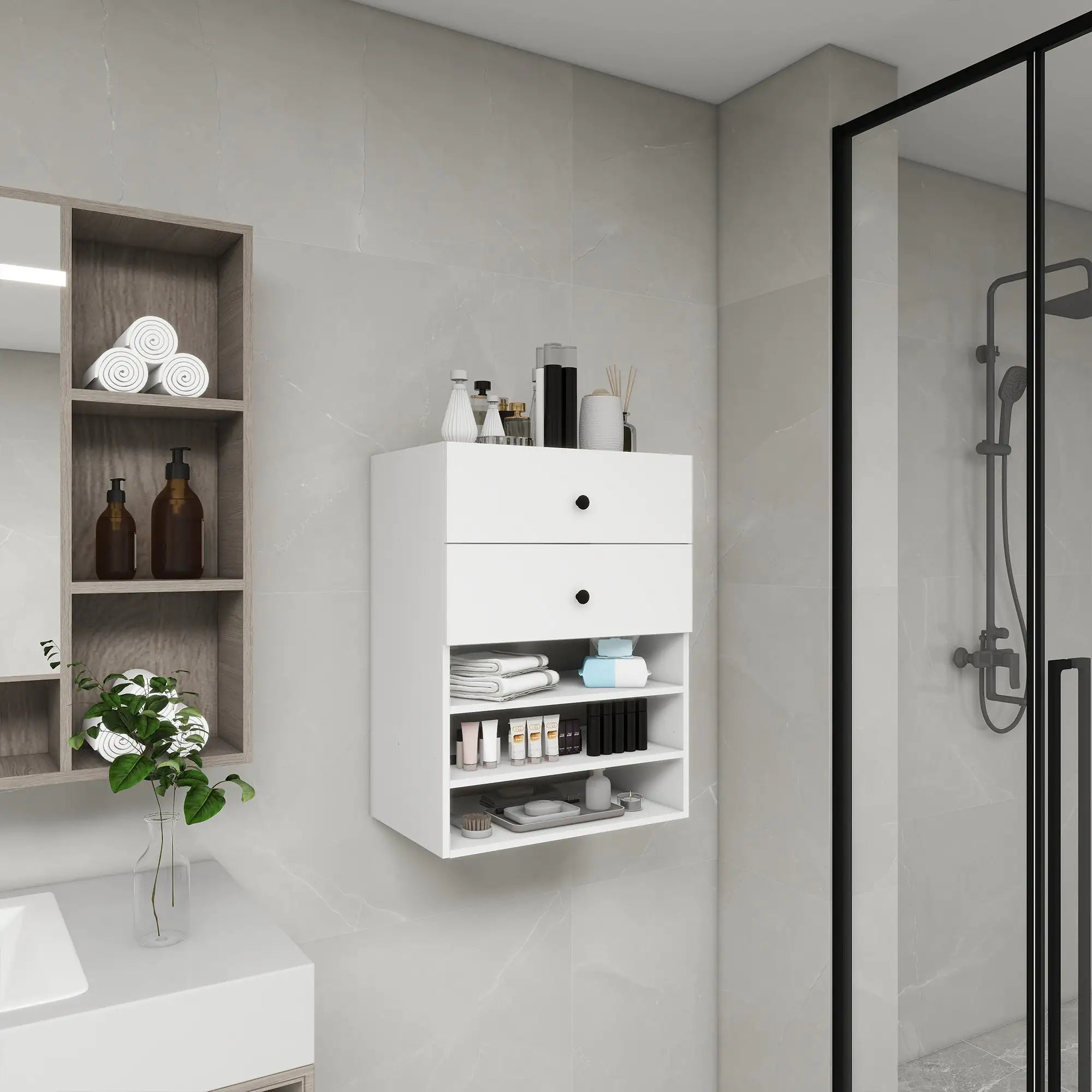 Modular Closet Organizer, Wall Mount 3.62''W x 16.04''D x 31.49''H