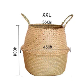 Seagrass Wicker Hanging Basket for Flowers and Storage