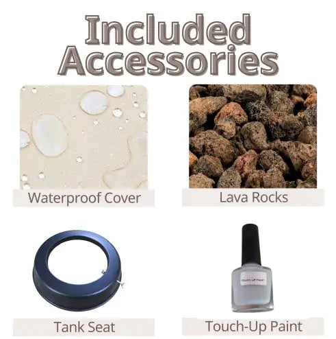 Sleek 24-inch Outdoor Fire Pit with Lava Rocks