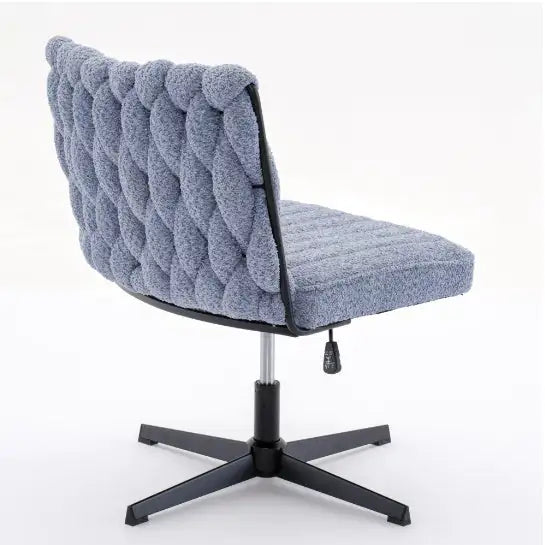 Blue Armless Stationary Desk Chair