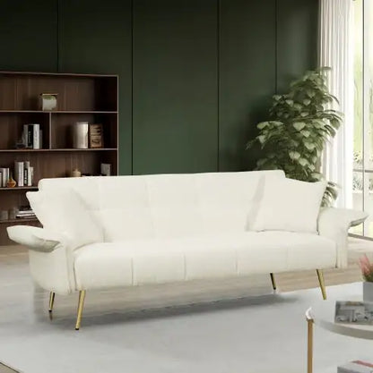 Convertible Double Sofa Bed With Folding Armrests