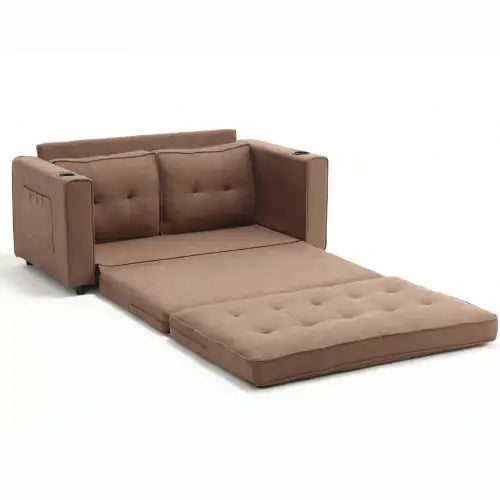 3-in-1 Upholstered Futon Sofa Convertible Sofa Bed